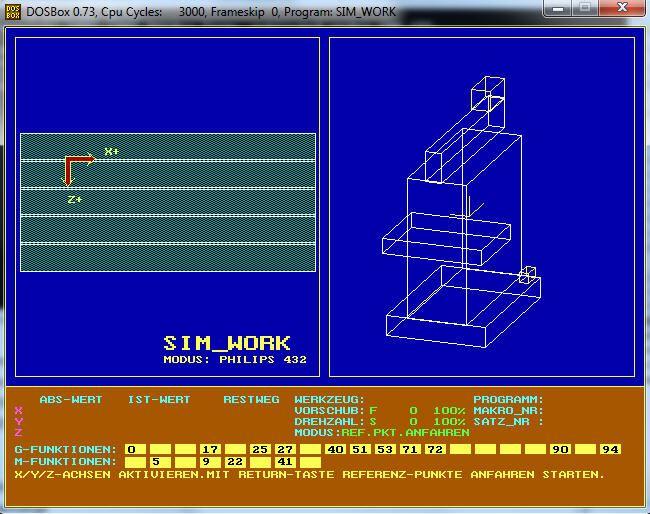 Startbildschirm von SIM_WORK