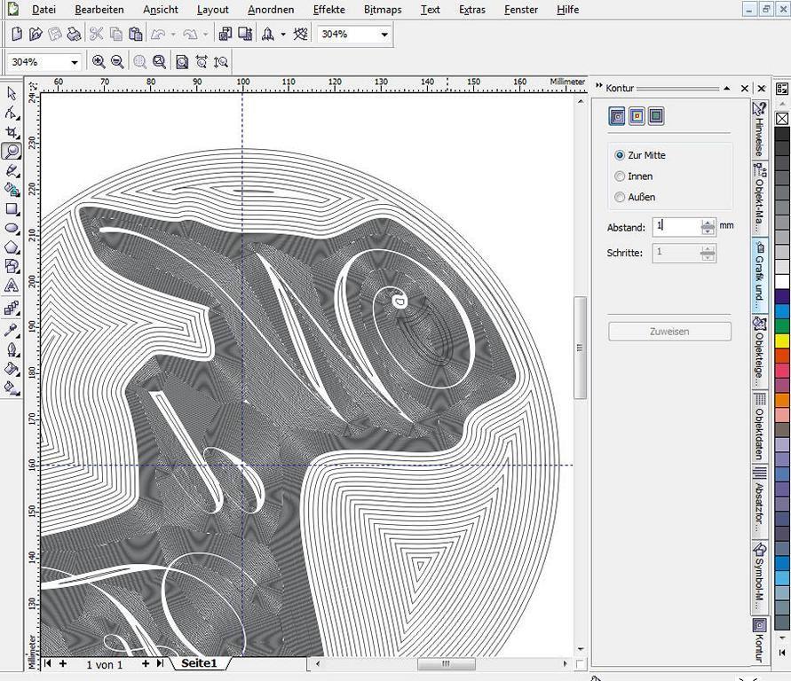 Gravieren mit Corel Draw. Das Endergebnis