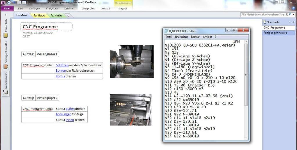 Auch CNC-Programme lassen sich verwalten