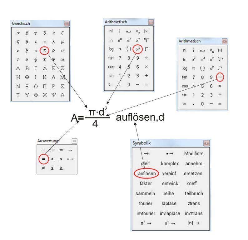 Formelumstellen per Mathcad