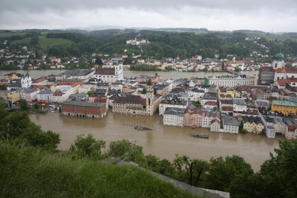 Überschwemmung der Passauer Altstadt